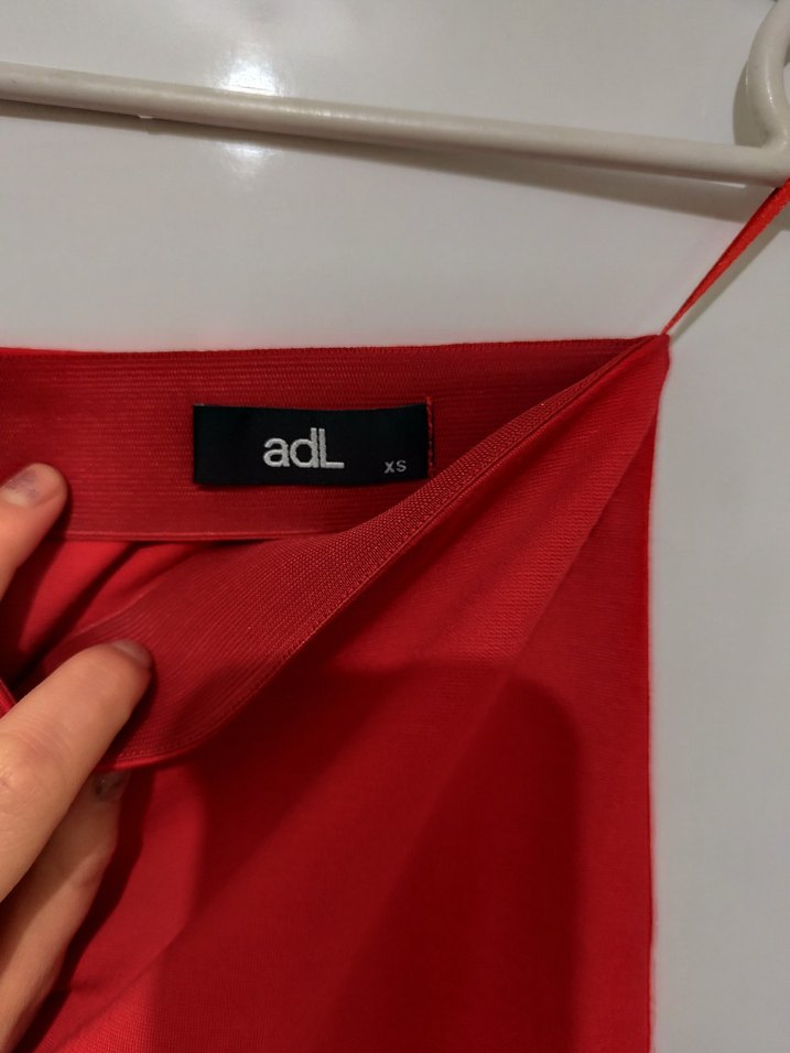 Parlak Kırmızı Midi Kalem Etek - Görsel 2