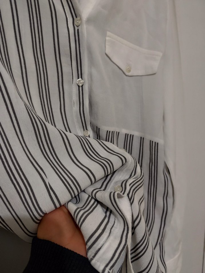 Çizgili Gömlek, Uzun Kollu, Bol Kesim - Görsel 3