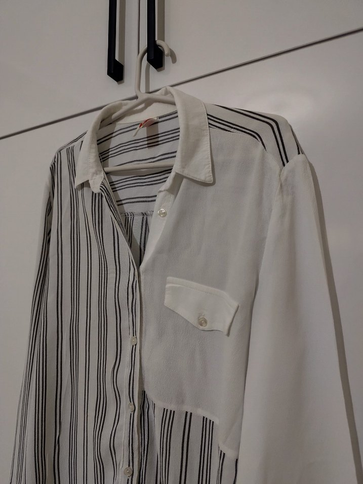 Çizgili Gömlek, Uzun Kollu, Bol Kesim - Görsel 4