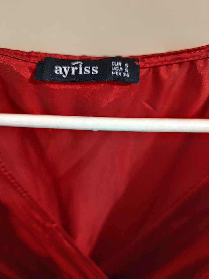 Parlak Kırmızı Uzun Kollu Salaş Elbise - Görsel 4