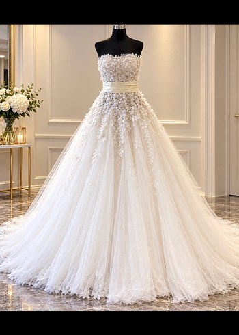 Zuhair Murad Zarif Tasli Straplez Gelinlik
