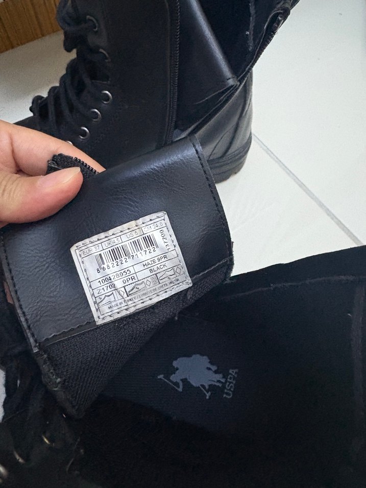 Siyah Deri Goth Stiletto Topuklu Botlar - Görsel 3