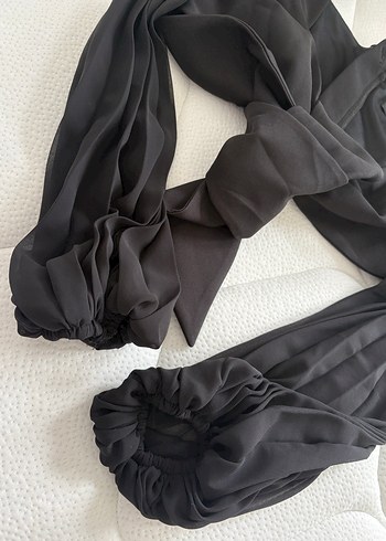 Siyah Drapeli Mini Bluz - Görsel 3