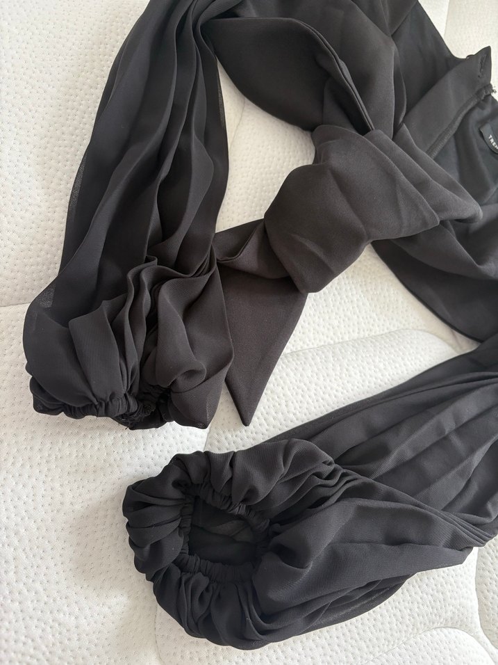 Siyah Drapeli Mini Bluz - Görsel 3