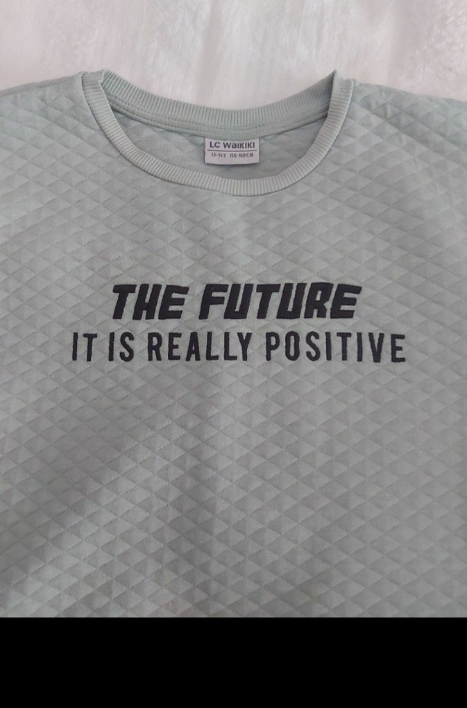 Kız çocuk mint yeşilş Baskılı Sweatshirt 12_13 yaş - Görsel 2