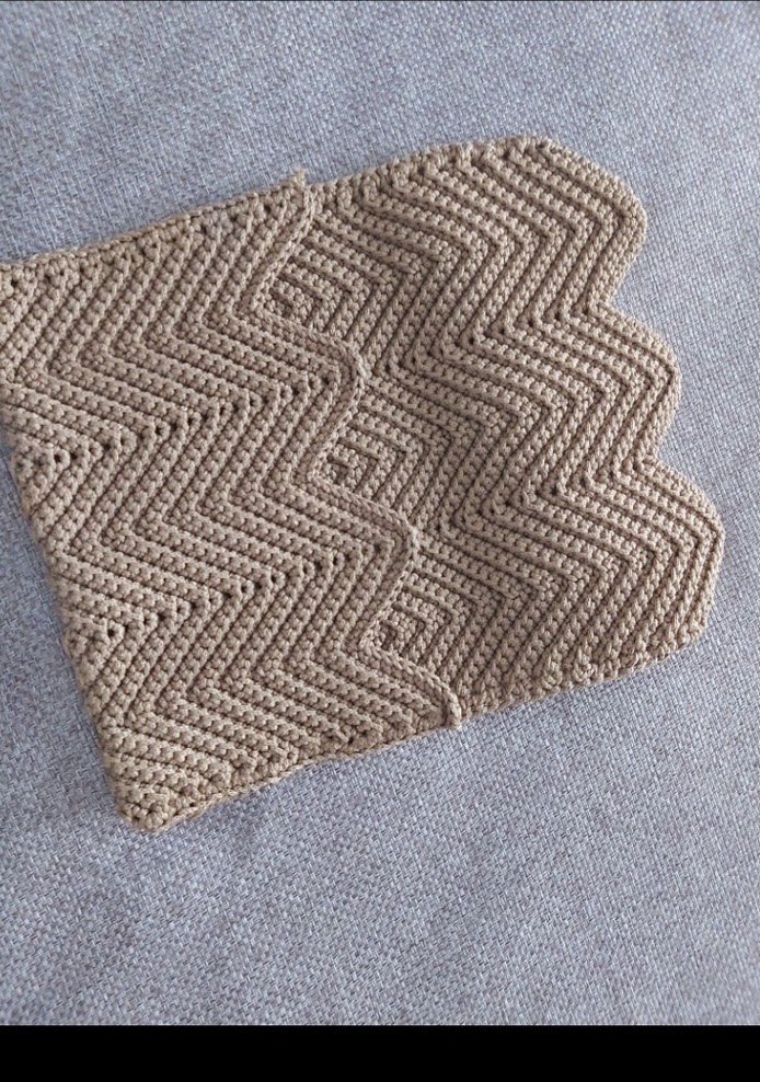 Bej Örgü Kadın Portföy Çanta makrome çanta - Görsel 2