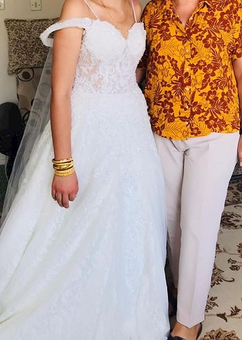 Bohem Straplez A Kesim Uzun Gelinlik - Görsel 5