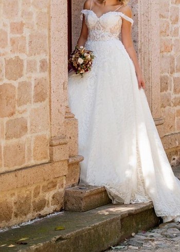 Bohem Straplez A Kesim Uzun Gelinlik - Görsel 2