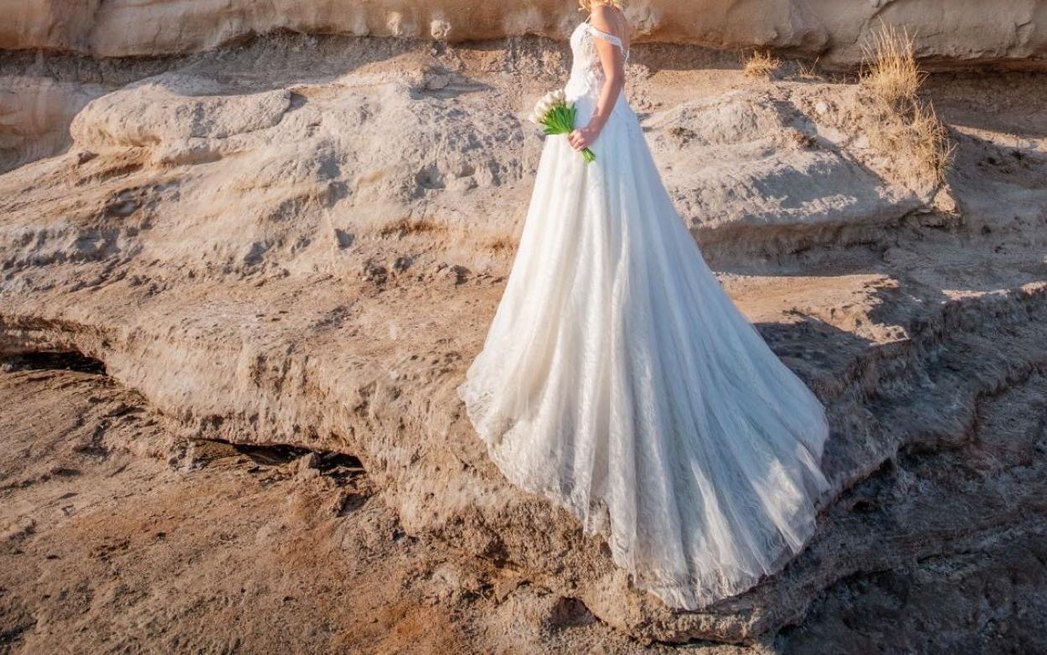 Bohem Straplez A Kesim Uzun Gelinlik - Görsel 4