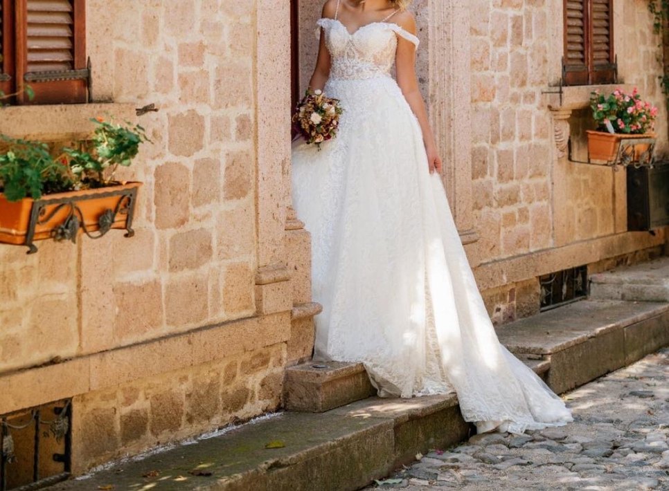 Bohem Straplez A Kesim Uzun Gelinlik - Görsel 2