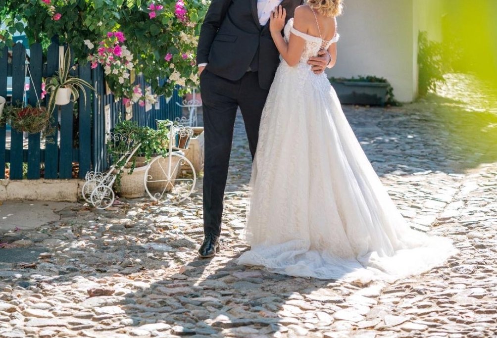 Bohem Straplez A Kesim Uzun Gelinlik - Görsel 3