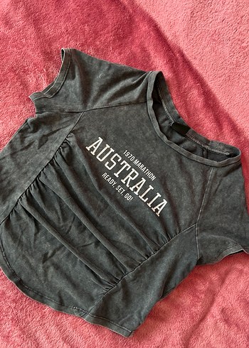 Gri Baskılı Kısa Kollu Tişörtü - Görsel 3