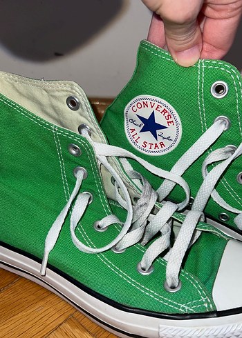 Yeşil Kadın Converse Ayakkabı Bağcıklı - Görsel 2