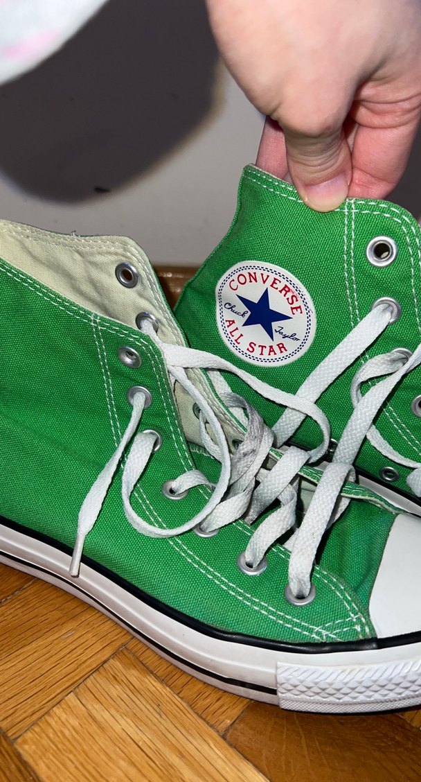 Yeşil Kadın Converse Ayakkabı Bağcıklı - Görsel 2