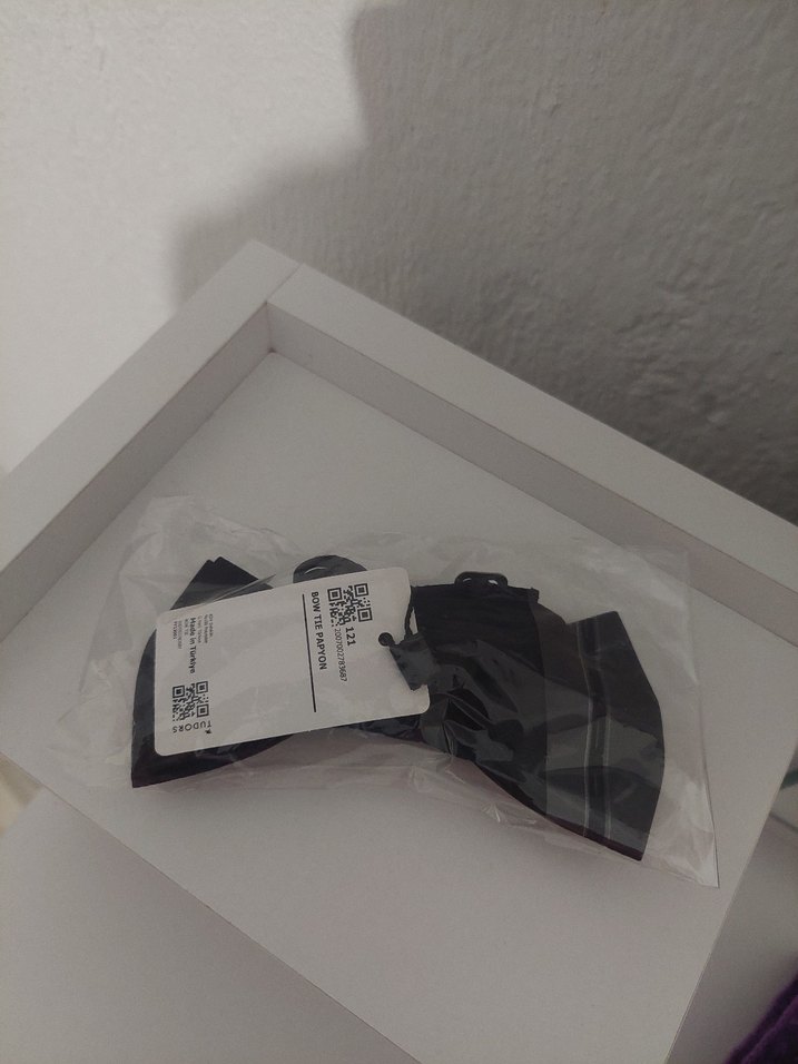 Düz Siyah Erkek Papyon - Görsel 3