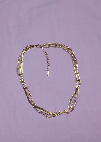 Chima Zincir Detaylı Altın Renk Çelik Kolye - Görsel 2