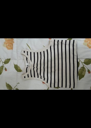 h&m çizgili crop - Görsel 3