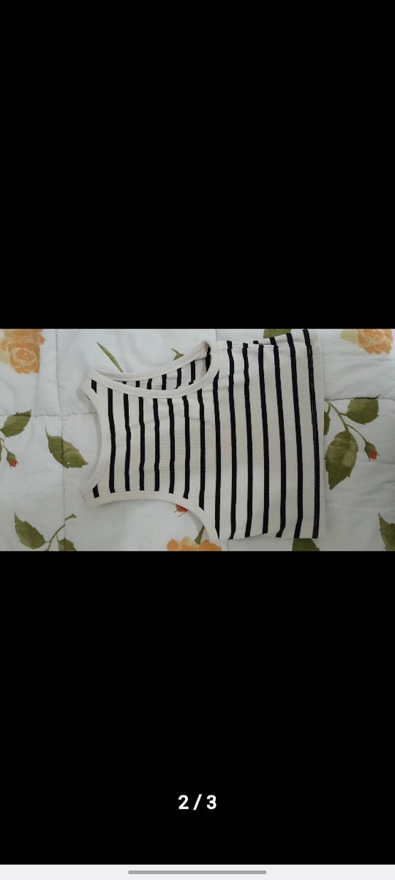 h&m çizgili crop - Görsel 2