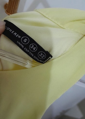 atmosphere sarı katlı elbise - Görsel 2