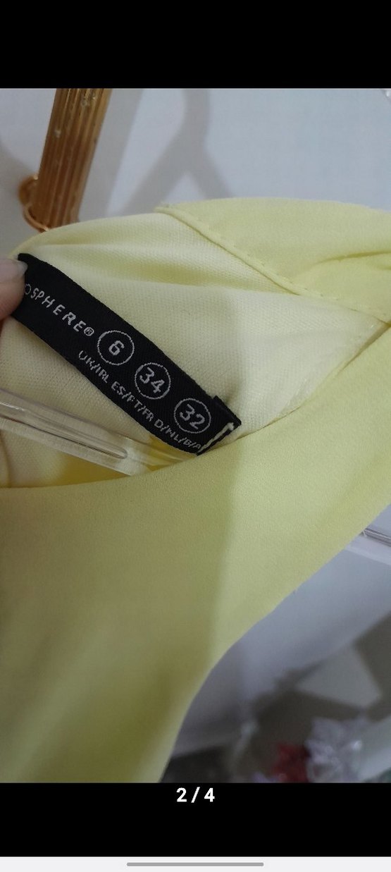 atmosphere sarı katlı elbise - Görsel 2