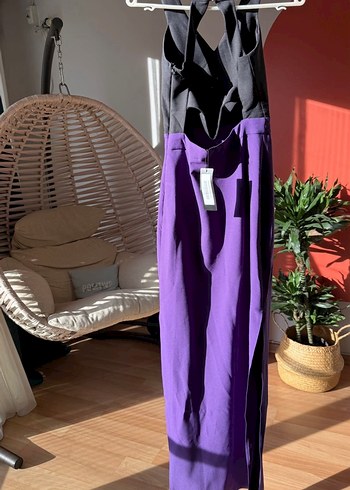 Siyah&mor renkte S beden uzun elbise - Görsel 2