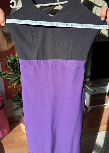 Siyah&mor renkte S beden uzun elbise - Görsel 4