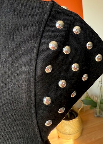 Stradivarius S beden siyah penye elbise - Görsel 3