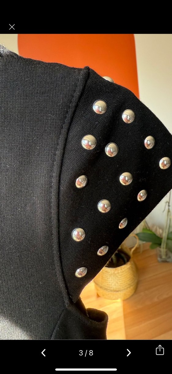 Stradivarius S beden siyah penye elbise - Görsel 3