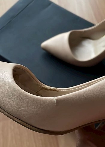 Bej Stiletto Topuklu Kadın Ayakkabı - Görsel 3