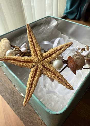 Deniz yıldızlı ve deniz kabuklu taç - Görsel 5