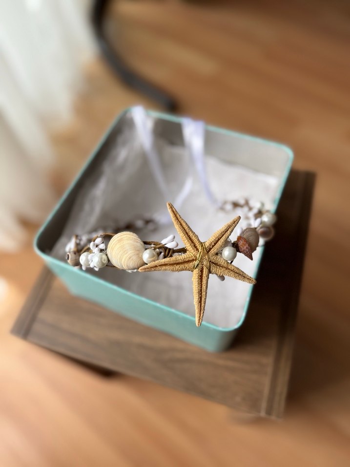 Deniz yıldızlı ve deniz kabuklu taç - Görsel 2