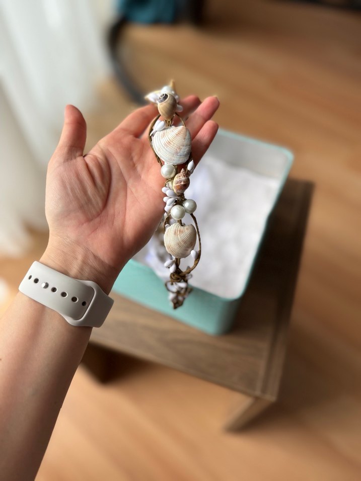 Deniz yıldızlı ve deniz kabuklu taç - Görsel 3