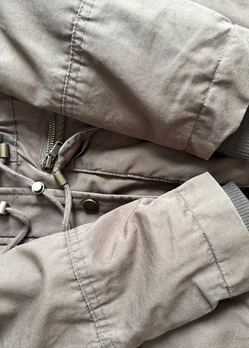 Kahverengi Suni Kürklü Şapkalı Kadın Mont - Görsel 10