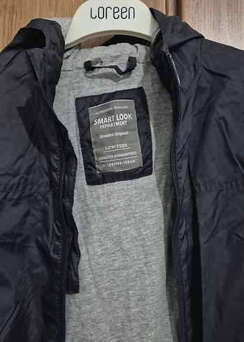 Gri Kapüşonlu Fermuarlı Erkek Yağmurluk - Görsel 4