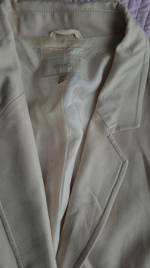 Bej Kadın Düğmeli Ofis Blazer Ceket - Görsel 2