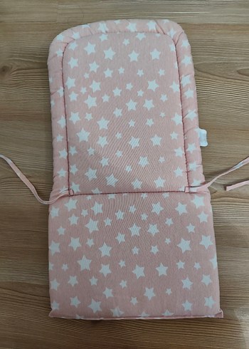 Yıldız Desenli Pembe Bebek Mama sandalyesi Minderi - Görsel 3