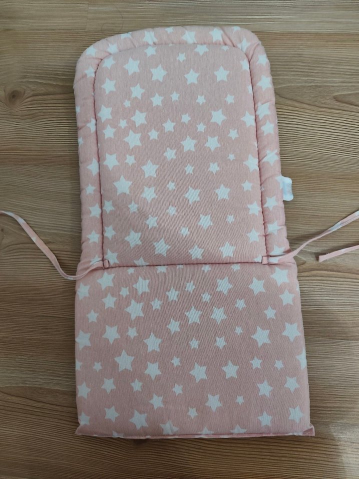 Yıldız Desenli Pembe Bebek Mama sandalyesi  Minderi - Görsel 3