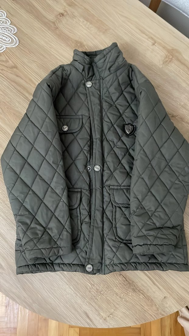 Düğmeli Gri Erkek Çocuk Kaban - Görsel 2