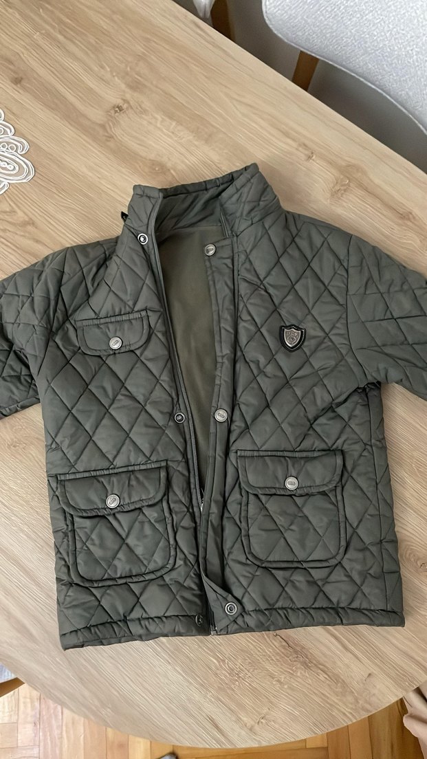 Düğmeli Gri Erkek Çocuk Kaban - Görsel 3