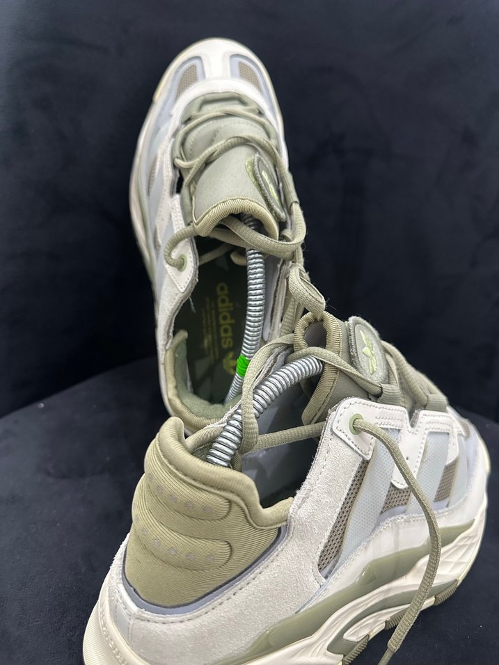 Erkek Gri Beyaz Bağcıklı Spor Ayakkabı Adidas Orjinal - Görsel 4