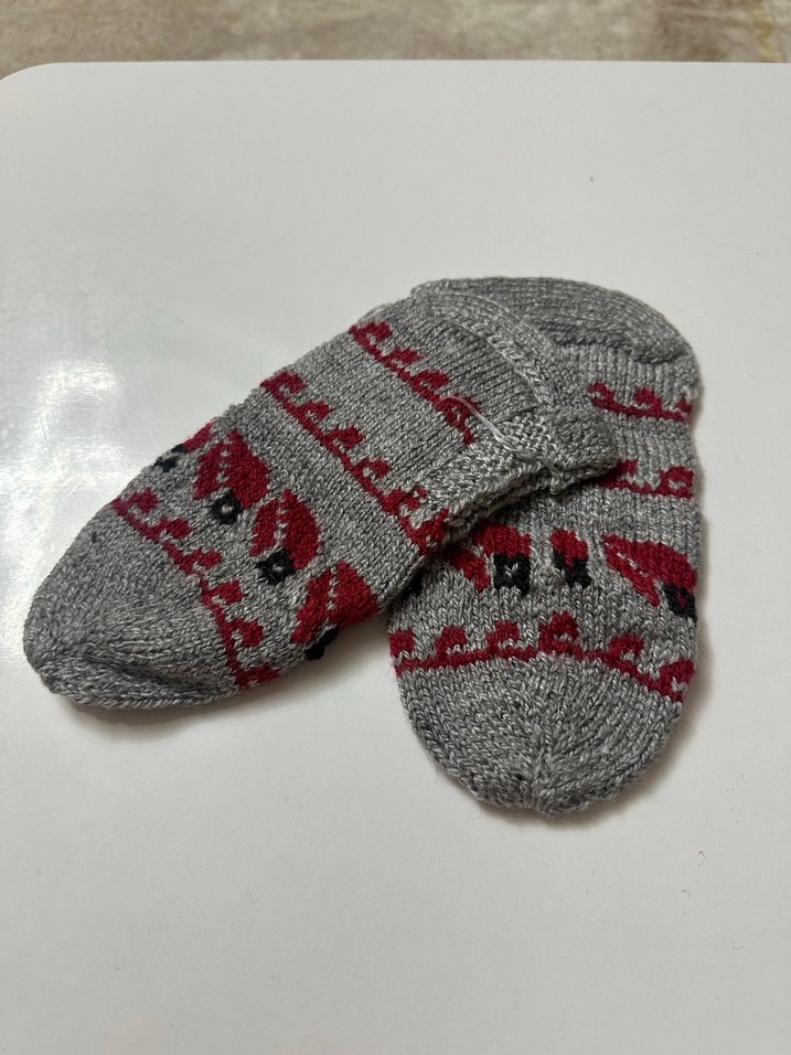 Nakışlı Gri patik - Görsel 2