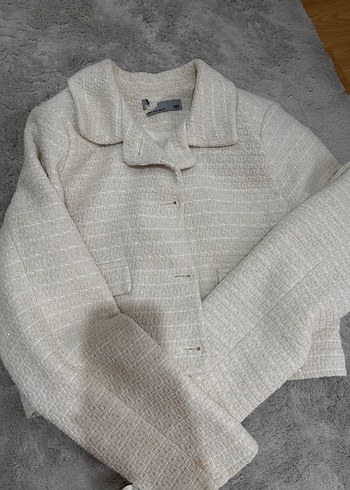 Bej Kadın, Normal Boy, Pamuk, Twit kostüm blazer ve şort etek - Görsel 7