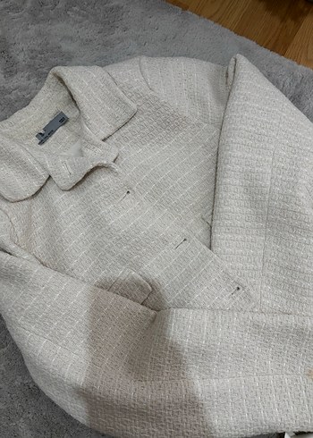 Bej Kadın, Normal Boy, Pamuk, Twit kostüm blazer ve şort etek - Görsel 8