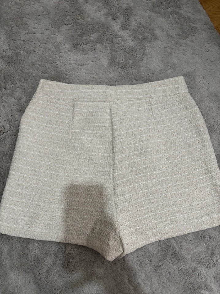 Bej Kadın, Normal Boy, Pamuk, Twit kostüm blazer ve şort etek - Görsel 5