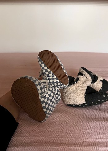 Ekose Desenli Kürklü  Ev botu panduf - Görsel 3