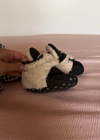 Ekose Desenli Kürklü  Ev botu panduf - Görsel 5