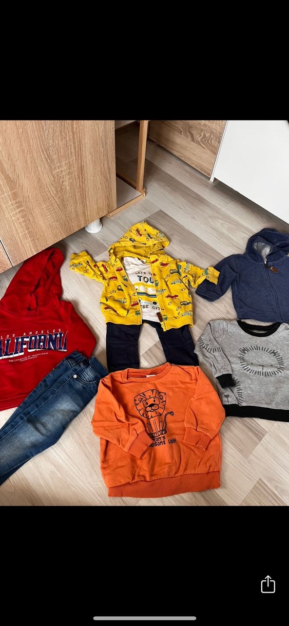 Kırmızı Kapüşonlu Denim Erkek Bebek Takımı - Görsel 5