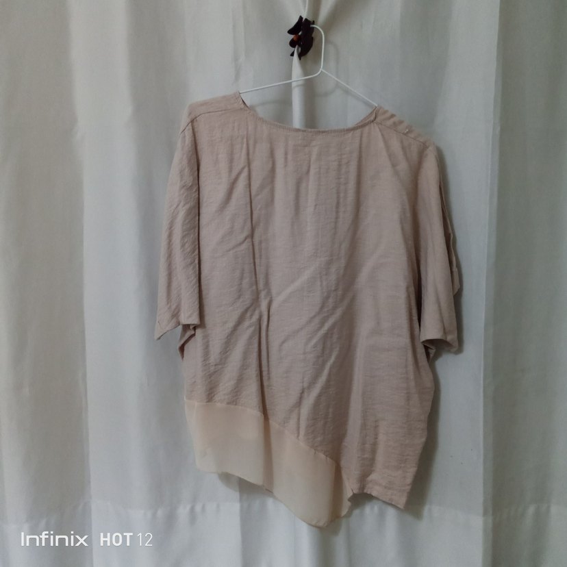 Bej Keten Salaş Kadın Bluz - Görsel 2