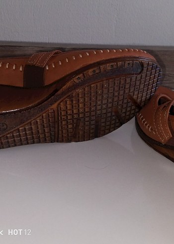 Taba Deri Kadın Dolgu Topuklu Babet - Görsel 4