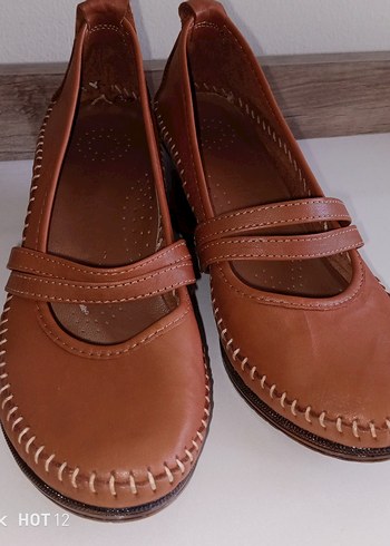 Taba Deri Kadın Dolgu Topuklu Babet - Görsel 2